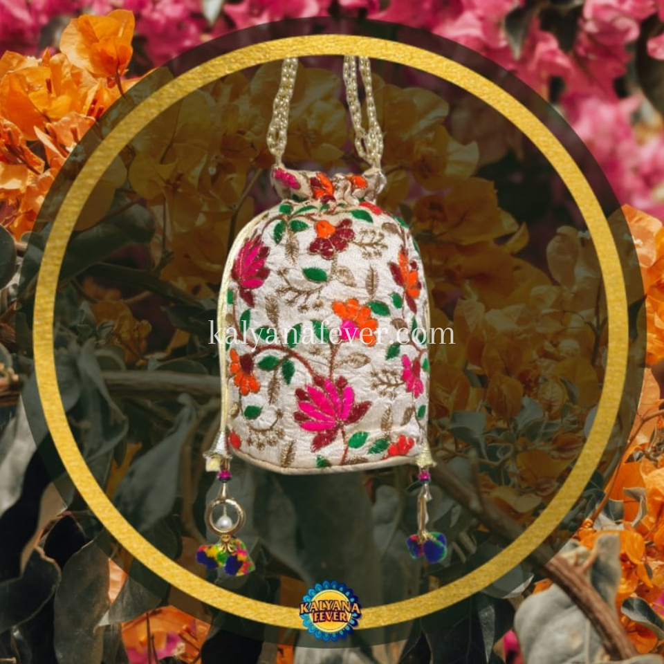 Embroidered Floral Potli Bag